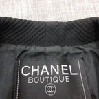 Chanel Vintage Suit Set Rib Stripe Gold Button Skirt Shawl Collar Knee Length — view 8