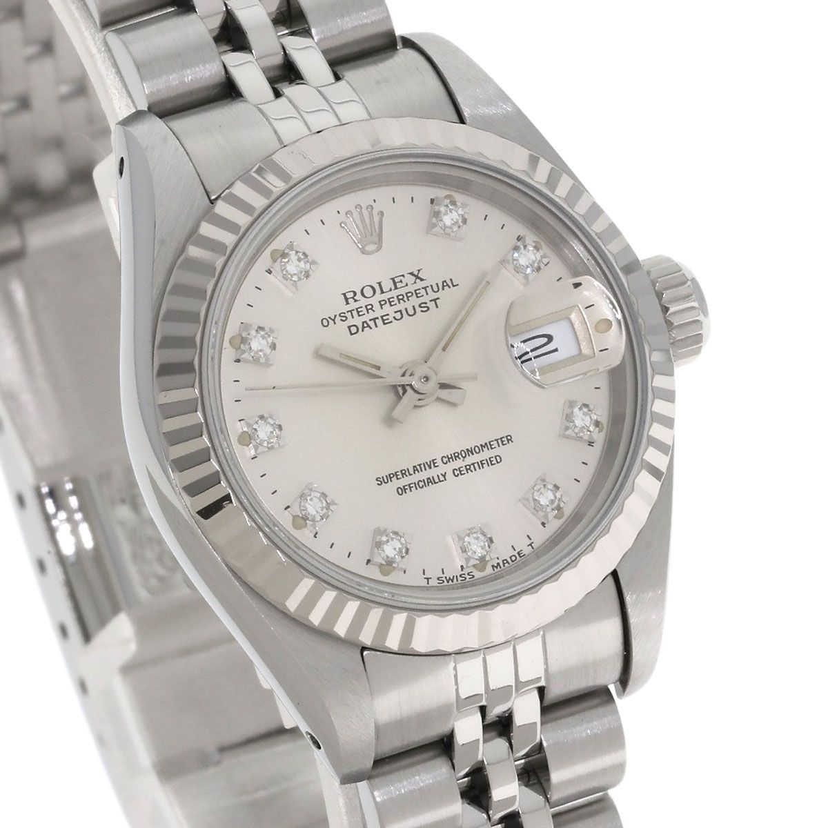Rolex Datejust Diamond Watch SS 18k White Gold — view 4