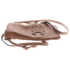 Celine Triomphe Cuir White Stitch Phone Pouch Mini Shoulder Bag Brown Leather — view 3