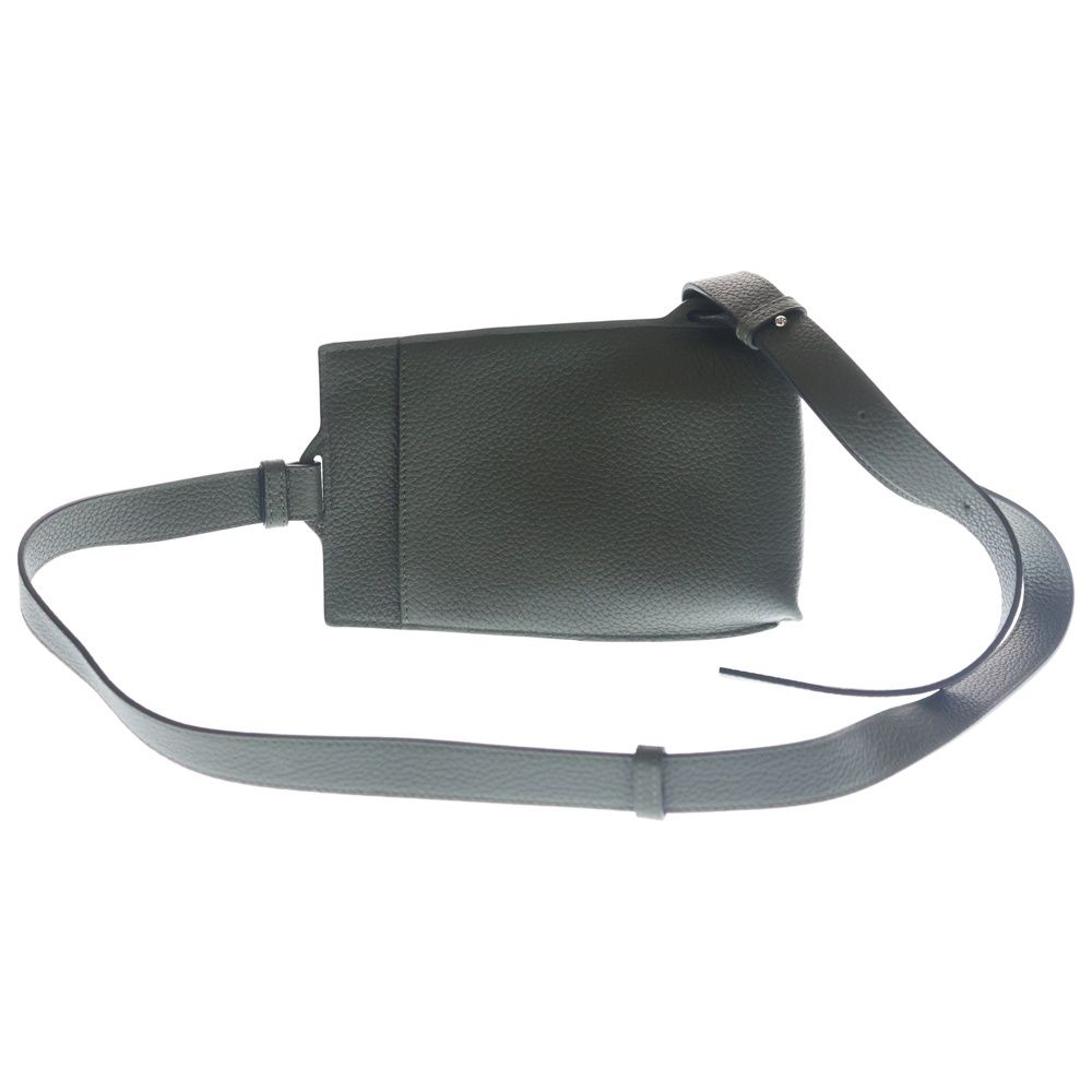 Loewe Vertical T-pocket Mini Shoulder Bag Khaki Green Leather Silver — view 2