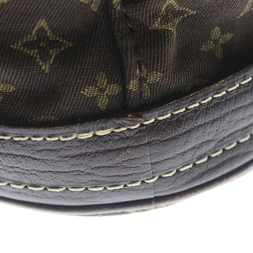 Louis Vuitton Monogram Mini Bucket PM Tote Brown Leather Canvas Gold — view 6