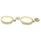 Dior CD Logo Rhinestone Earrings Gold — view 4