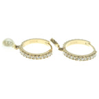 Dior CD Logo Rhinestone Earrings Gold — view 3