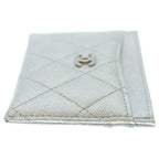 Chanel CC Logo Card Case Business Holder Silver Caviar Leather — view 3