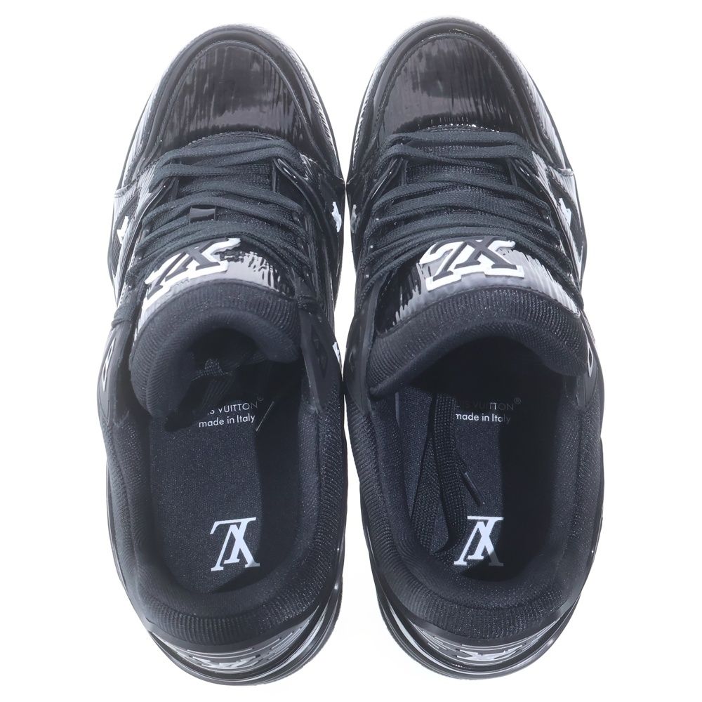 Louis Vuitton LV Trainers Epi Patent Leather Low Cut Sneakers Black — view 4
