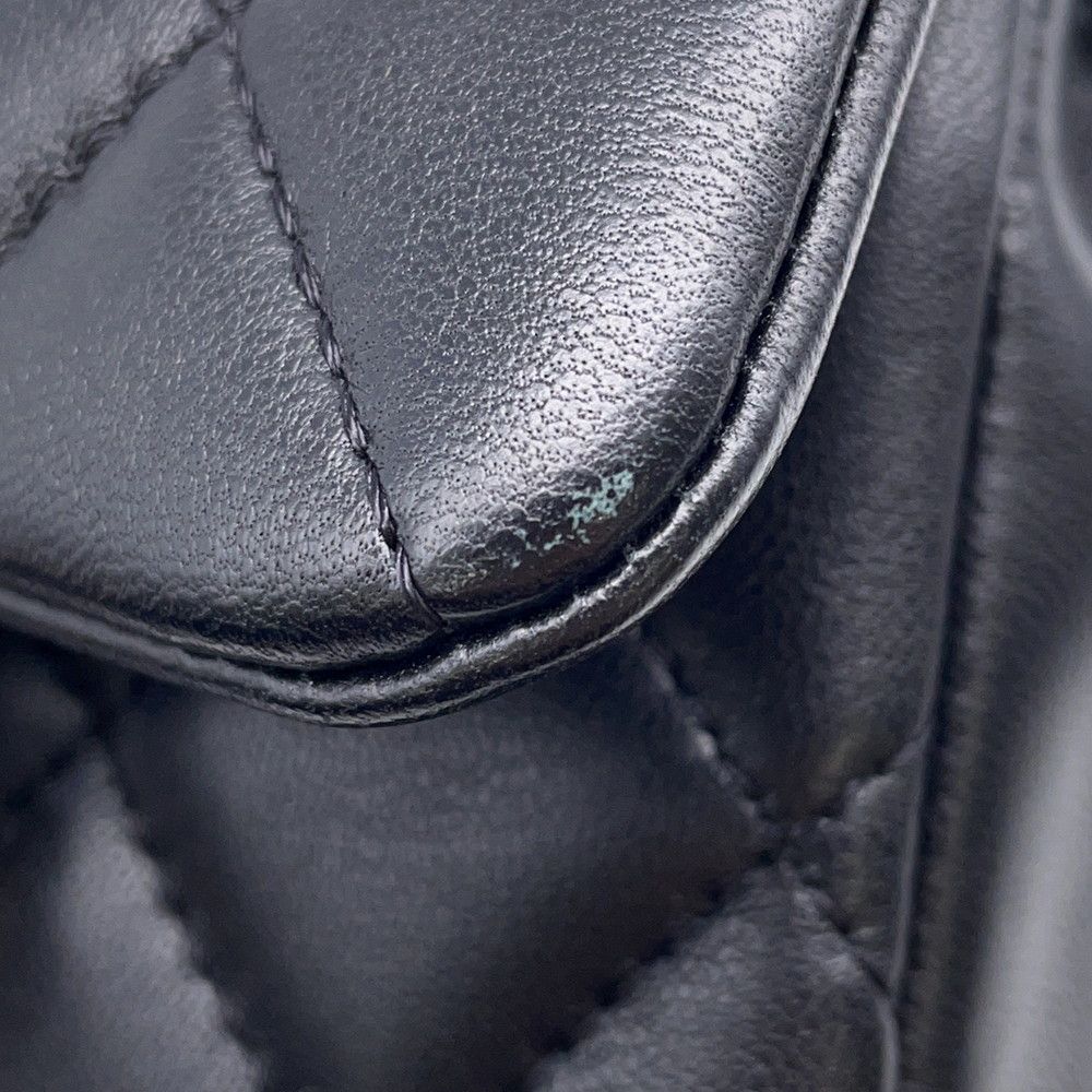 Chanel Shoulder Bag Quilted Mini Logo Ball Lambskin Black — view 7