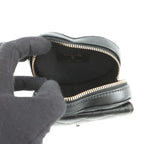 Chanel Chain Waist Bag Quilted Heart CC Logo Lambskin Black — view 6