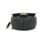 Chanel Chain Waist Bag Quilted Heart CC Logo Lambskin Black — view 4