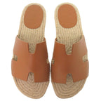 Hermes Espadrilles Antigua 42) Calf Leather Natural Brown Sandals Shoes — view 2