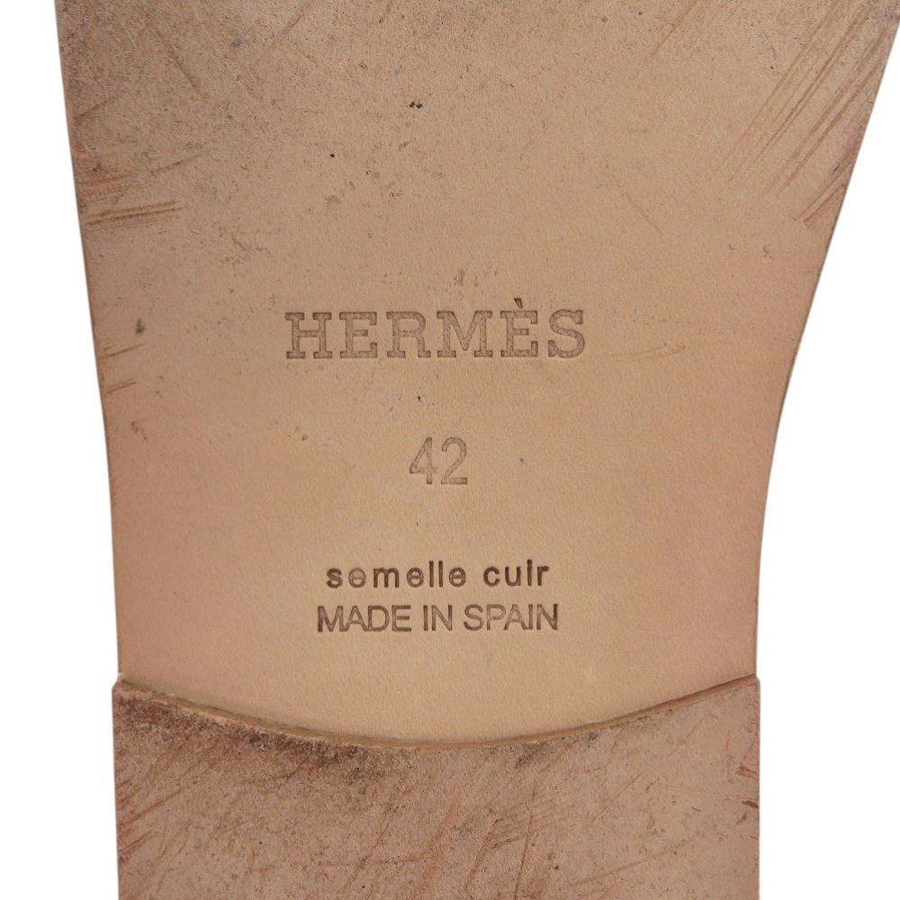 Hermes Espadrilles Antigua 42) Calf Leather Natural Brown Sandals Shoes — view 7