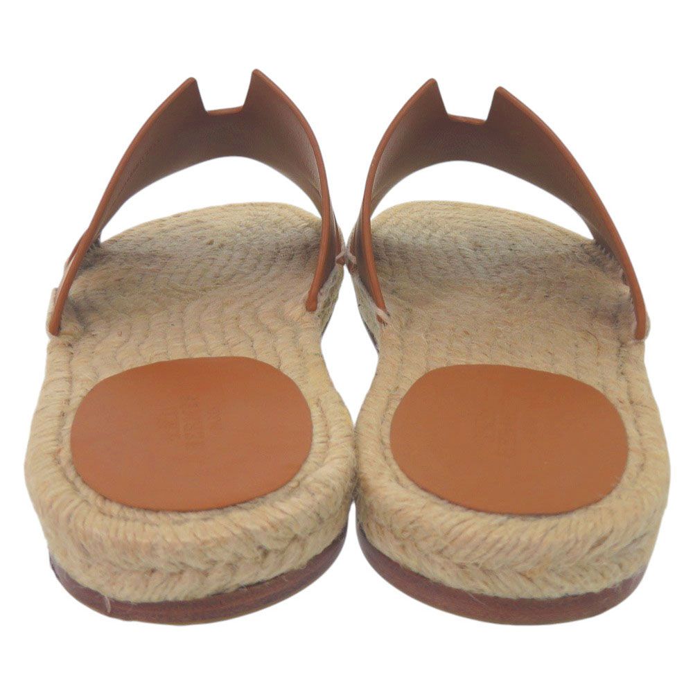 Hermes Espadrilles Antigua 42) Calf Leather Natural Brown Sandals Shoes — view 3