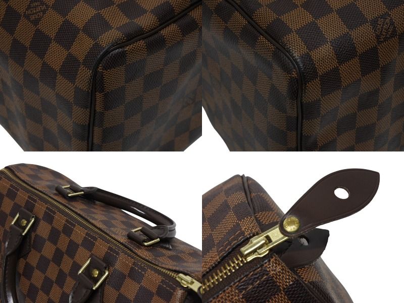 Louis Vuitton Speedy 30 Handbag Damier Canvas Gold Brown — view 7