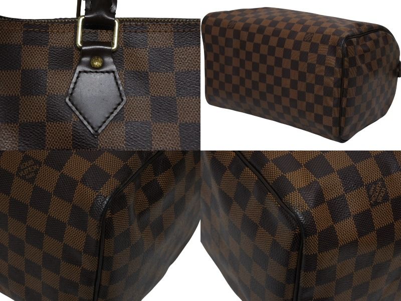 Louis Vuitton Speedy 30 Handbag Damier Canvas Gold Brown — view 6