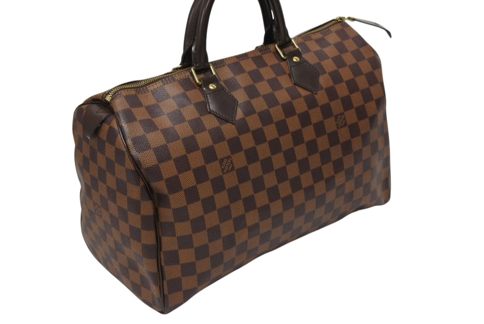 Louis Vuitton Speedy 35 Handbag Damier Canvas Brown Gold — view 3