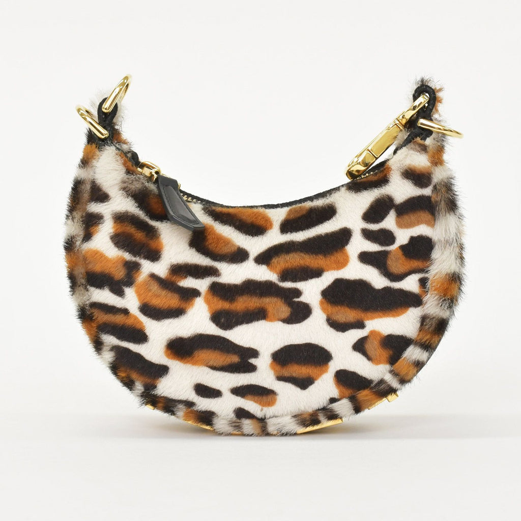 Fendi Graffiti Mini Leopard Mini Handbag Calf Hair Calfskin White Brown — view 5