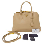 Prada 2-Way Shoulder Bag Saffiano Promenade Beige Commuting to School — view 6