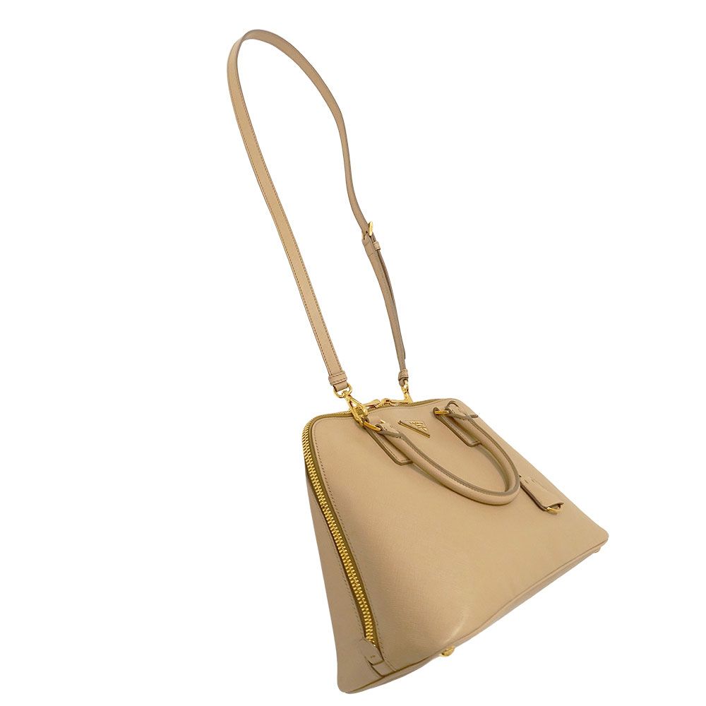 Prada 2-Way Shoulder Bag Saffiano Promenade Beige Commuting to School — view 5