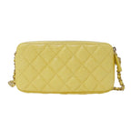 Chanel Wallet Shoulder Quilted Caviar Leather Yellow Gold Chain Logo Glittering — view 2