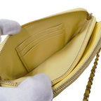 Chanel Wallet Shoulder Quilted Caviar Leather Yellow Gold Chain Logo Glittering — view 8