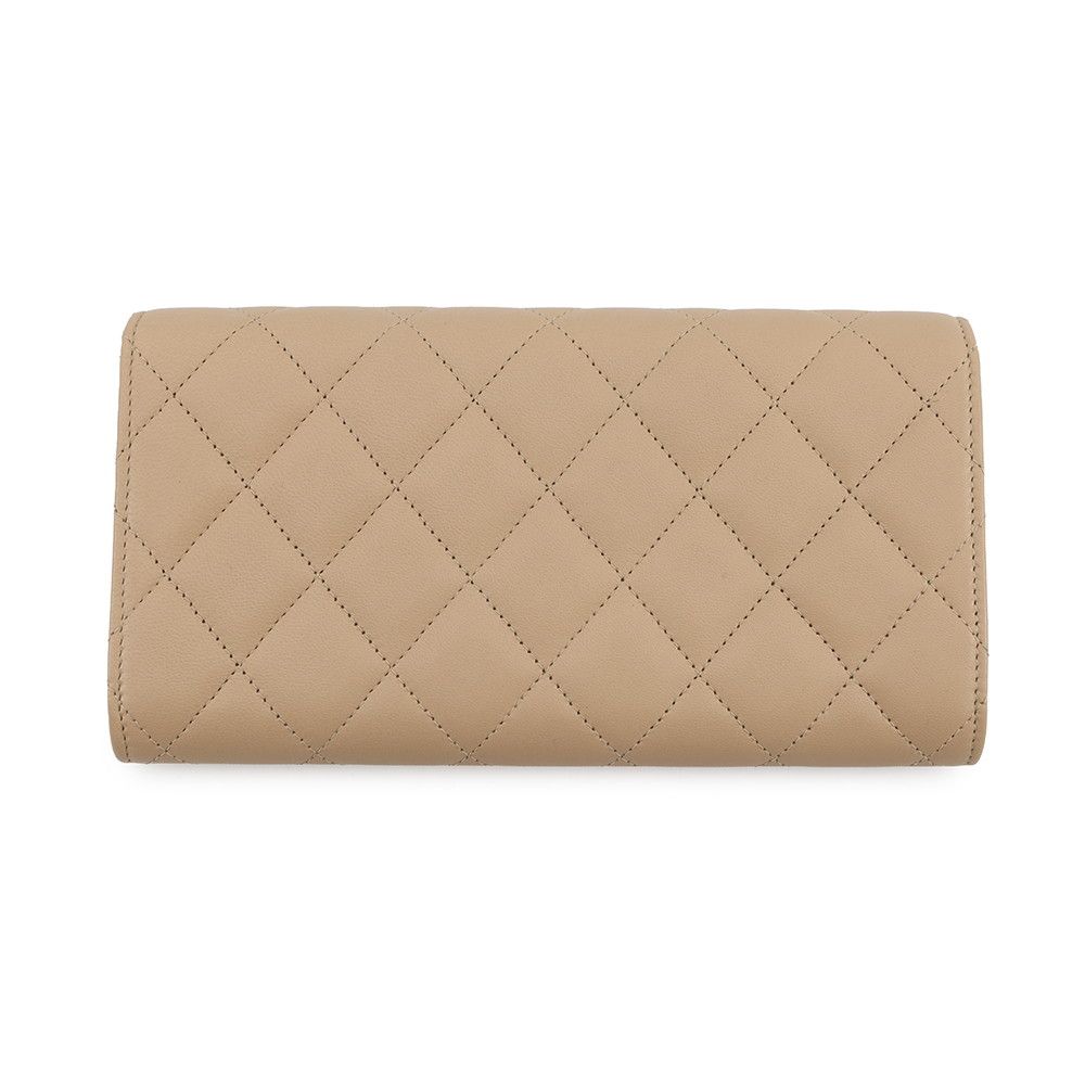 Chanel Wallet Quilted CC Logo Classic Long Flap Lambskin — view 3