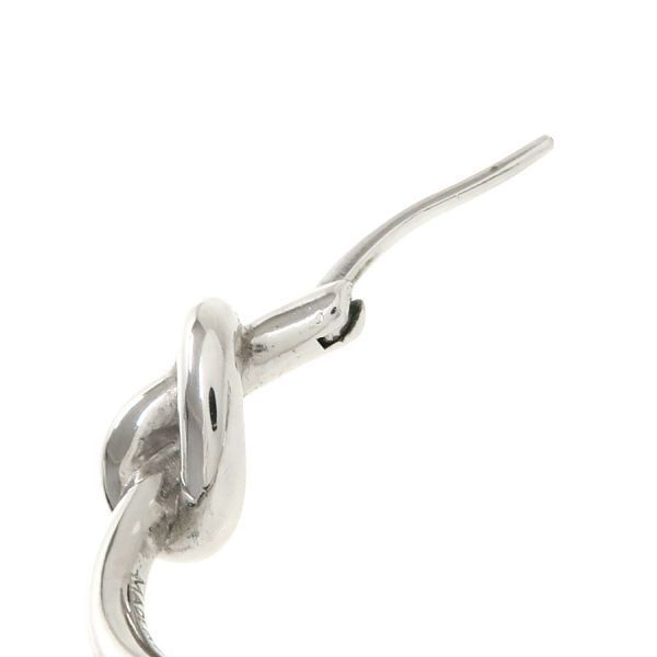 Celine Knot Small Rhodium Finish Brass Earrings — view 6