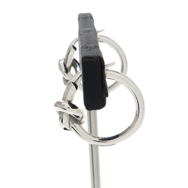 Celine Knot Small Rhodium Finish Brass Earrings — view 2