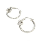 Celine Knot Small Rhodium Finish Brass Earrings — view 4