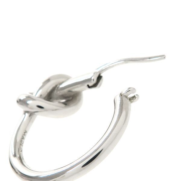 Celine Knot Small Rhodium Finish Brass Earrings — view 5