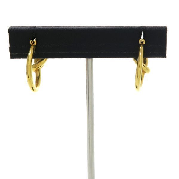 Celine Knot Small Gold Finish Brass Earrings — view 3