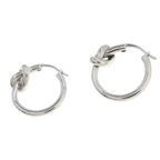 Celine Knot Small Rhodium Finish Brass Earrings — view 4