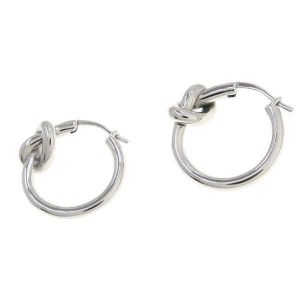 Celine Knot Small Rhodium Finish Brass Earrings — view 4