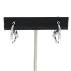 Celine Knot Small Rhodium Finish Brass Earrings — view 3