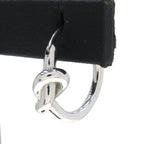 Celine Knot Small Rhodium Finish Brass Earrings — view 5
