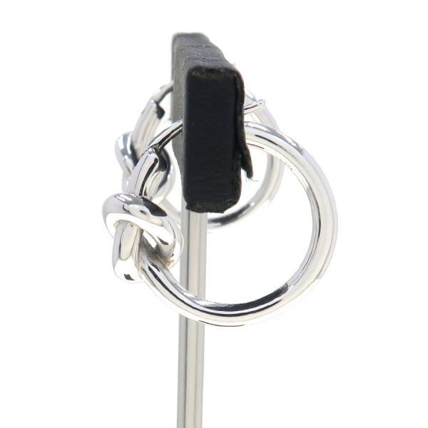 Celine Knot Small Rhodium Finish Brass Earrings — view 2
