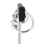 Celine Knot Small Rhodium Finish Brass Earrings — view 2