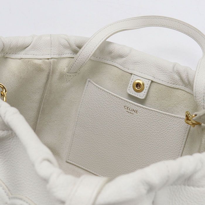 Celine Small Cabas Drawstring Triomphe Handbag Leather — view 5