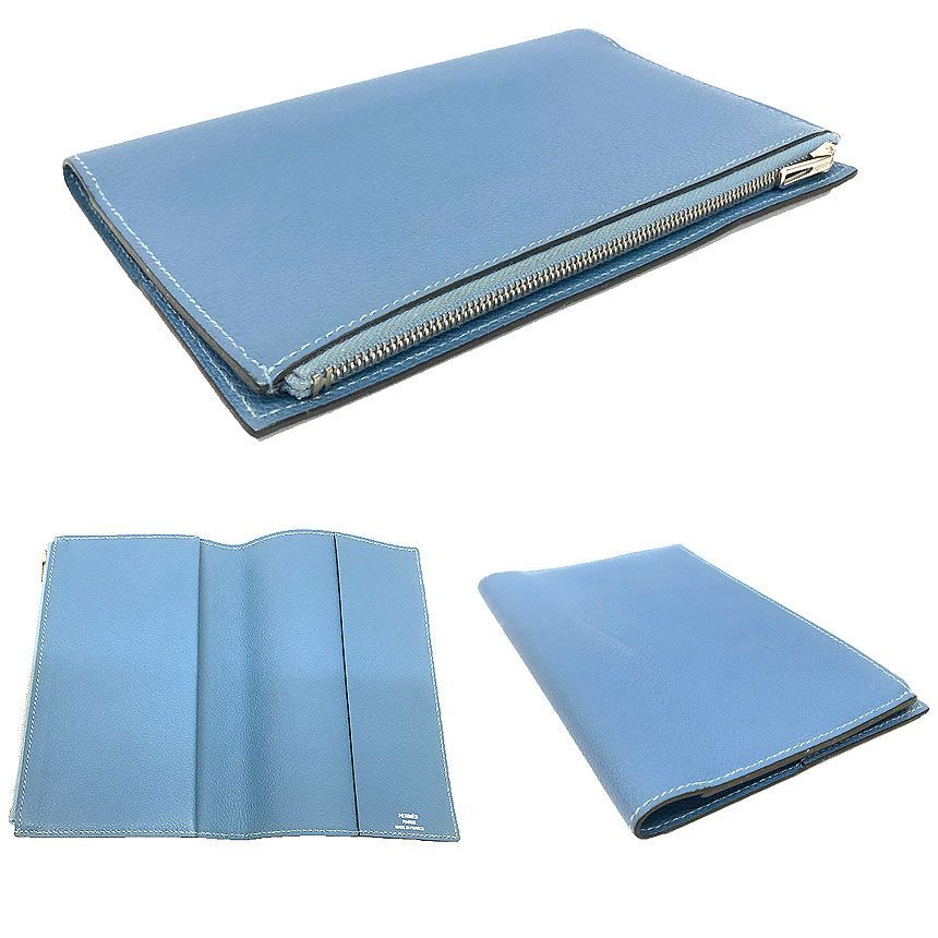 Hermes Eazip PM EA Zip PM Agenda Note Cover Notebook Ever Color Blue — view 2