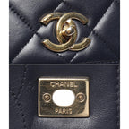 Chanel 2-Way Chain Shoulder Bag Gold Lambskin Quilted — view 6