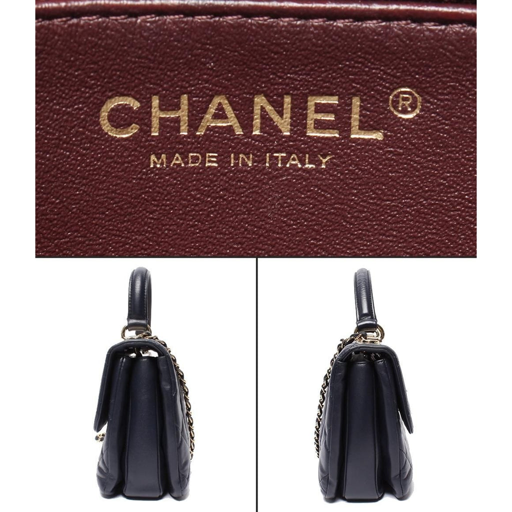 Chanel 2-Way Chain Shoulder Bag Gold Lambskin Quilted — view 4