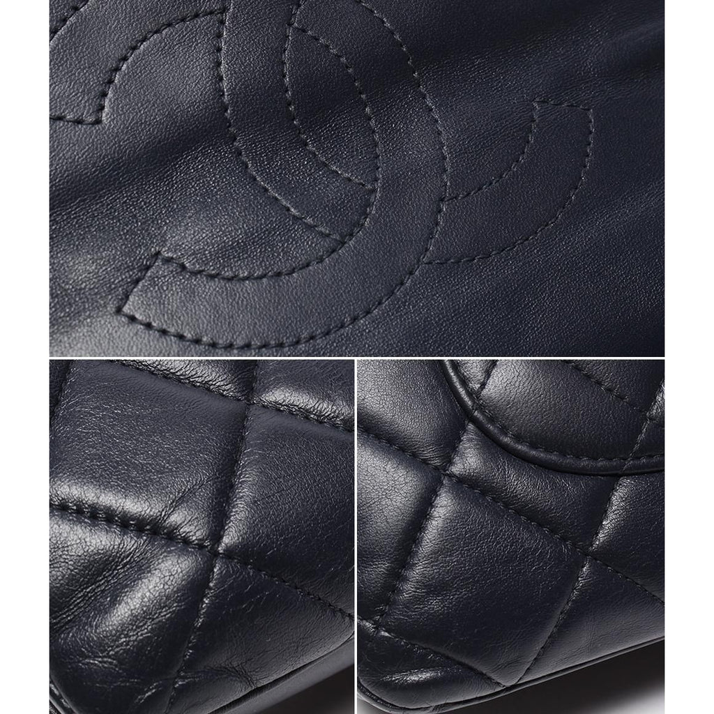 Chanel 2-Way Chain Shoulder Bag Gold Lambskin Quilted — view 9