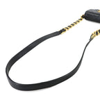 Chanel Mini Quilted Chain Shoulder Bag Leather Black Gold — view 5