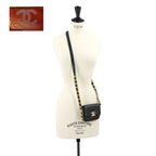 Chanel Mini Quilted Chain Shoulder Bag Leather Black Gold — view 8