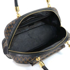 Celine Macadam Hand Bag Leather Black Brown Gold Vintage — view 6