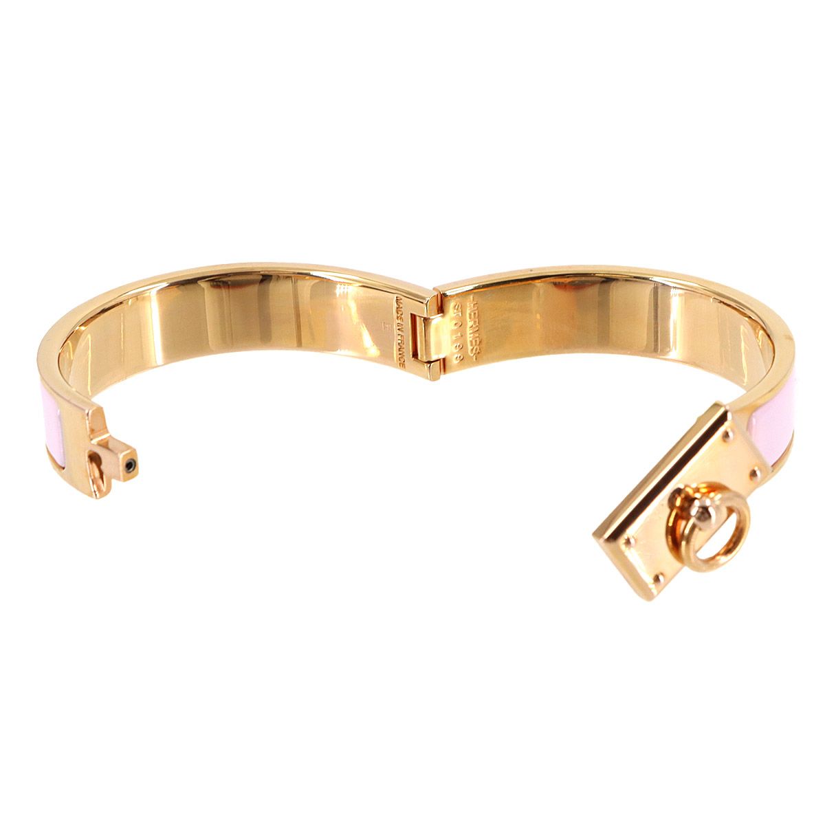 Hermes Clic Anneau Bangle Rose Dragee Pink Gold Bracelet — view 4