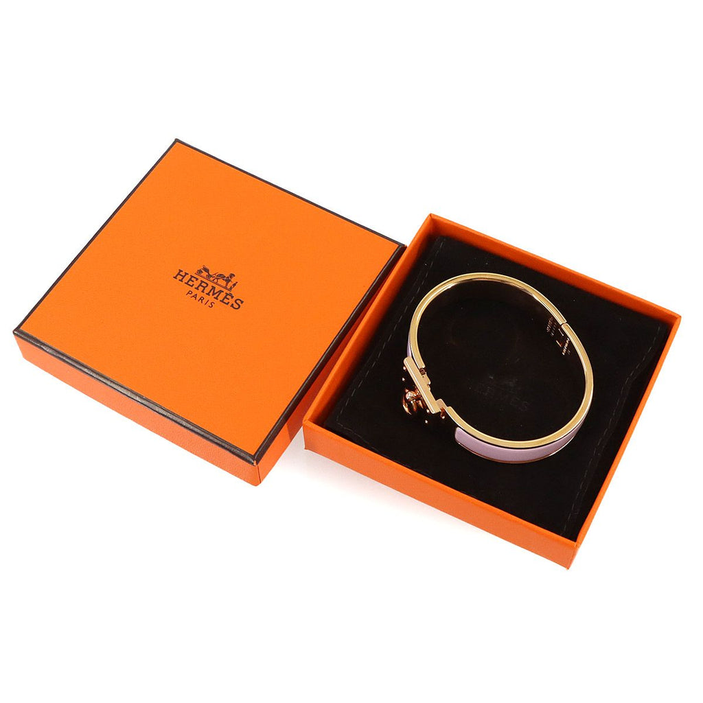 Hermes Clic Anneau Bangle Rose Dragee Pink Gold Bracelet — view 2