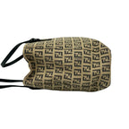 Fendi Zucchino FF Logo Pattern Nylon Leather Mini Tote Beige Black — view 5