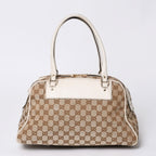 Gucci Guuci GG Canvas Shoulder Bag Beige White — view 2