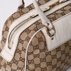 Gucci Guuci GG Canvas Shoulder Bag Beige White — view 6