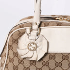 Gucci Guuci GG Canvas Shoulder Bag Beige White — view 5