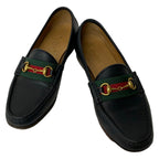 Gucci Loafers 34.5 Horsebit Sherry Black Green Red Leather — view 2